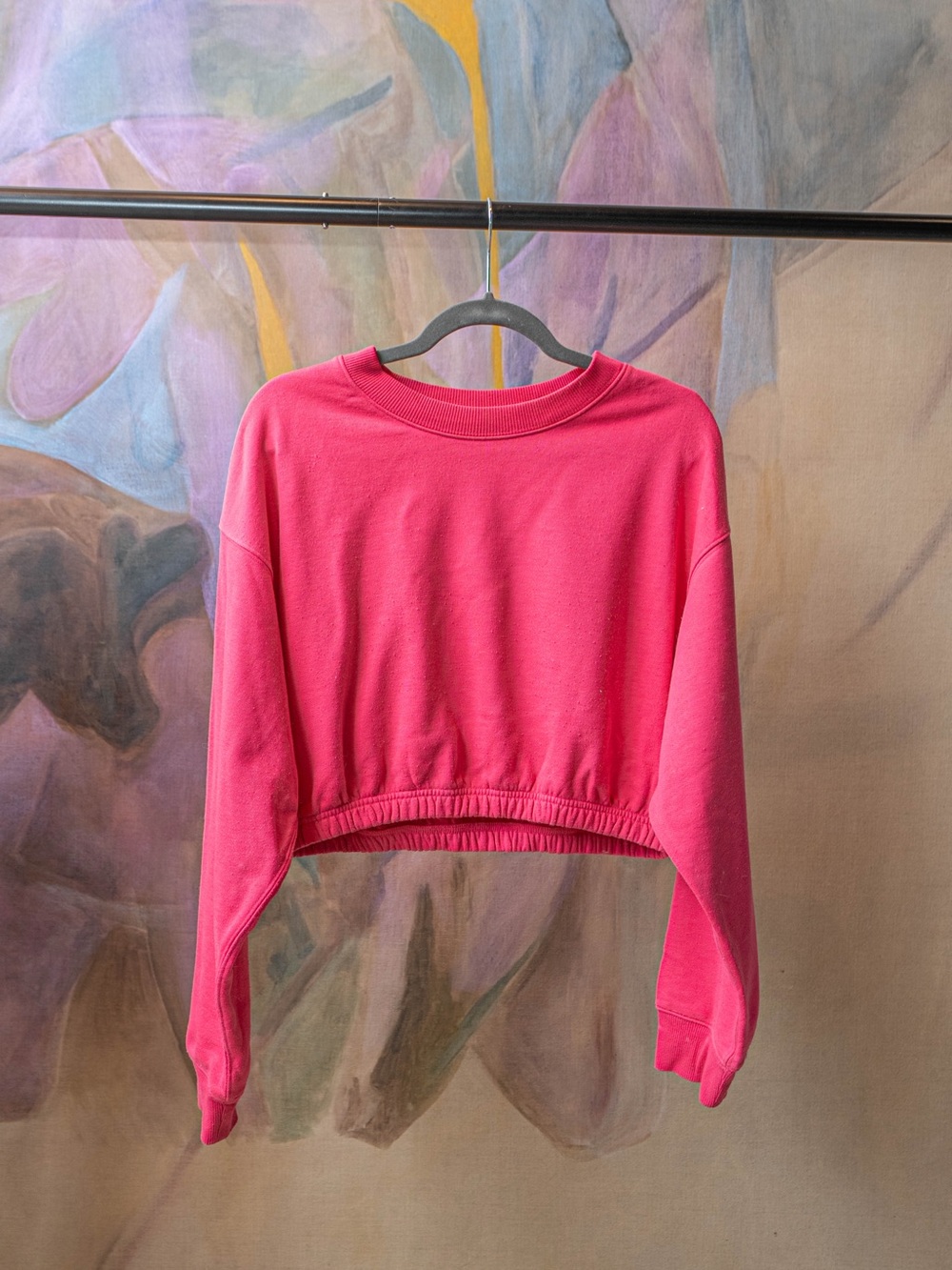 ALO Yoga Women's Cropped Crewneck Sweatshirt - Pink